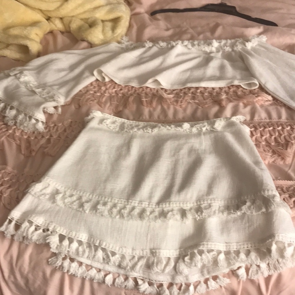 crop top and matching skirt